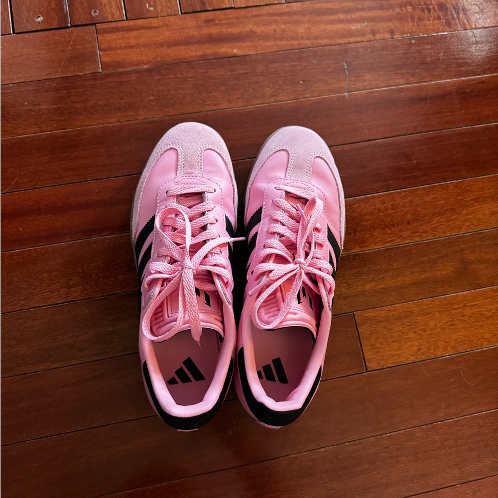 Adidas Pink and Black Sambas